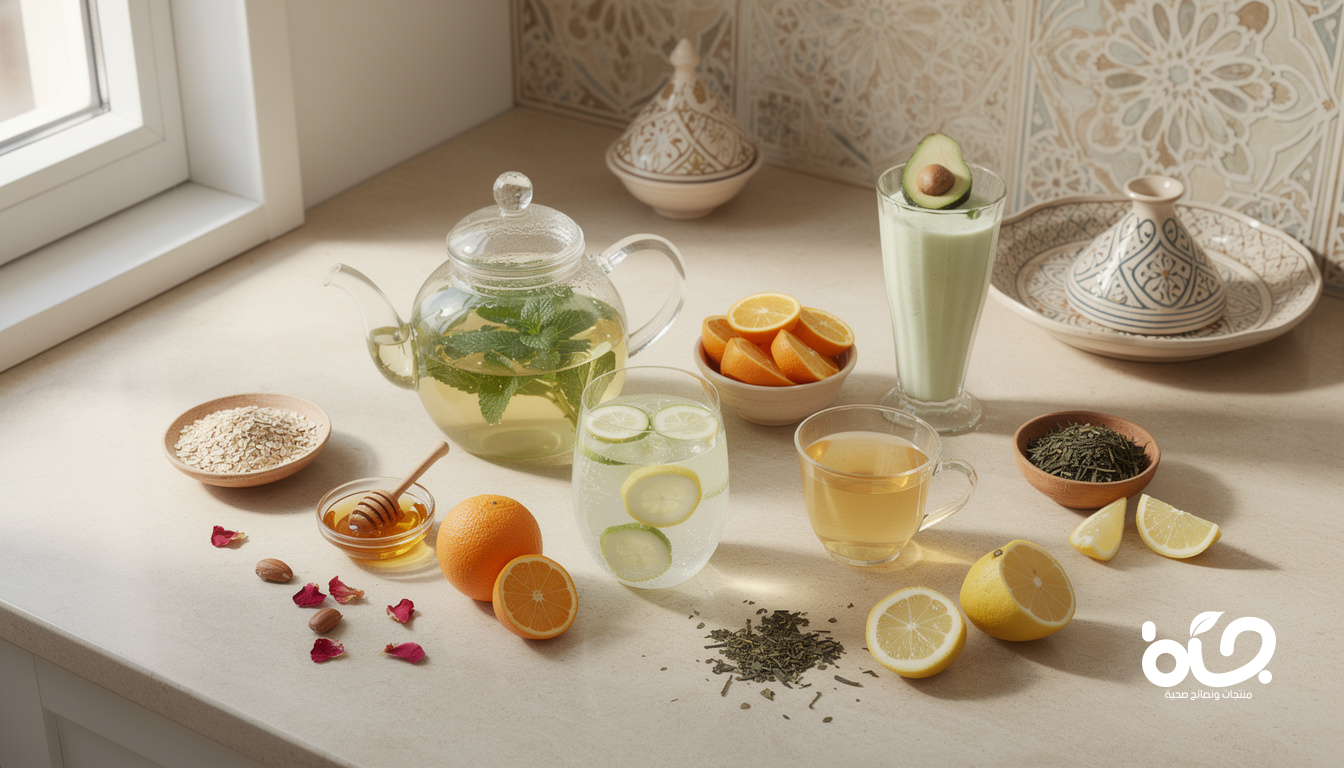 أفضل المشروبات المغربية الطبيعية لتنظيف البشرة وتفتيحها