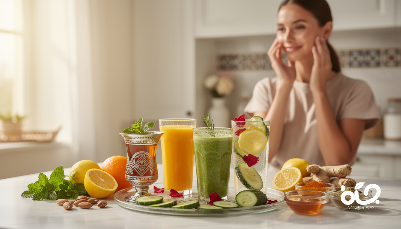 أفضل المشروبات المغربية الطبيعية لتنظيف البشرة وتفتيحها بأمان