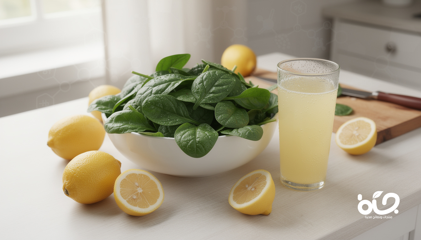حيلة امتصاص الحديد: السبانخ + عصير الليمون