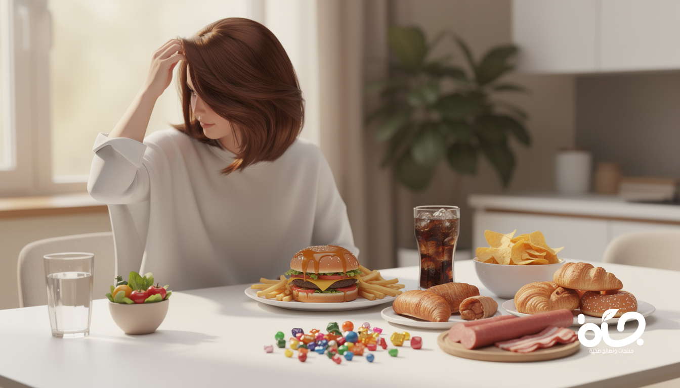 8 أطعمة يجب تجنبها لتفادي تساقط الشعر