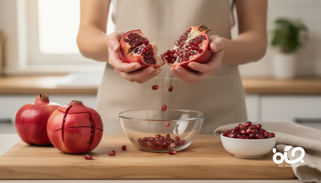 كيفية فتح الرمان بسهولة واستخراج حباته دون فوضى