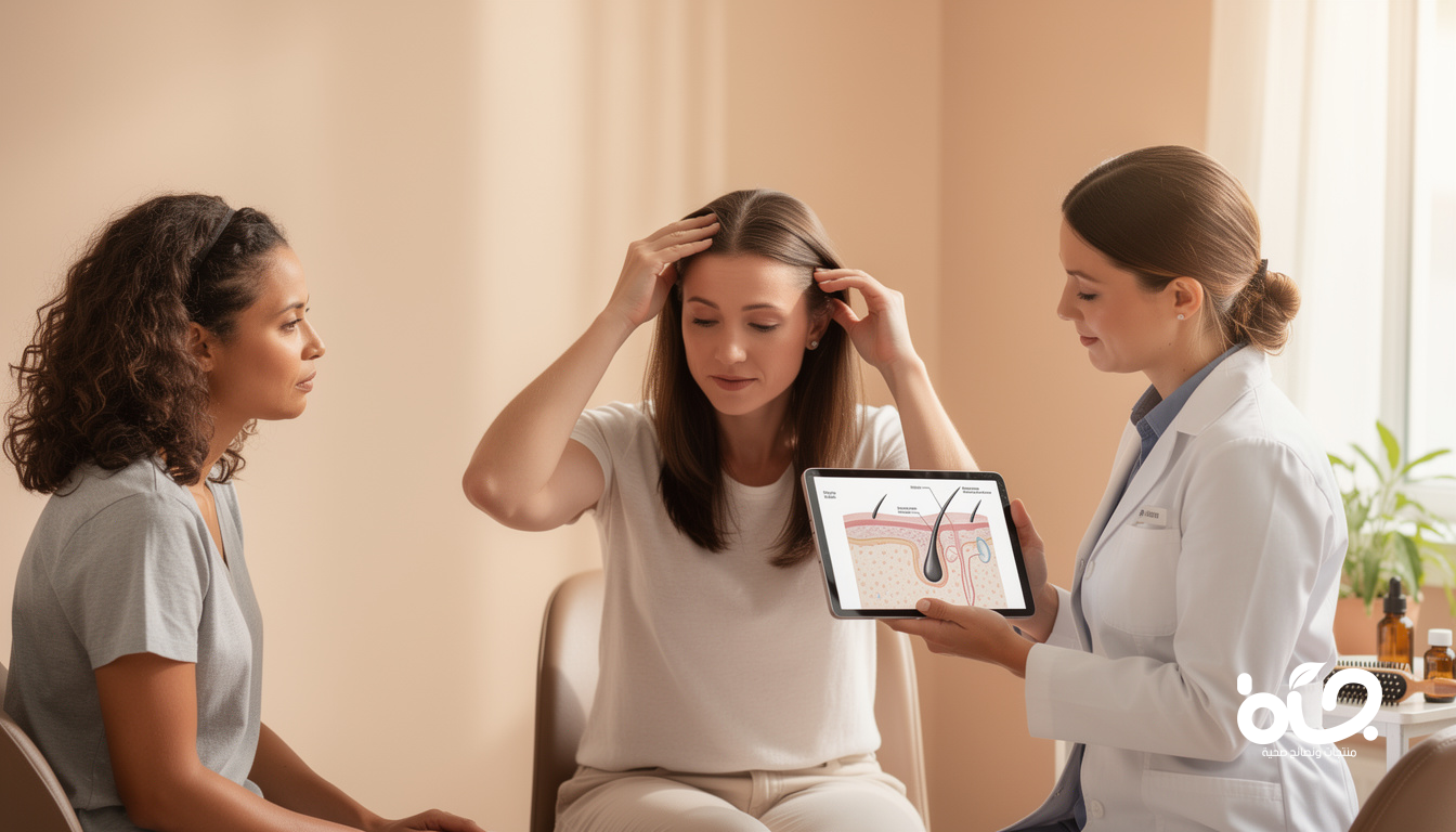 أسباب تساقط الشعر عند النساء وطرق العلاج