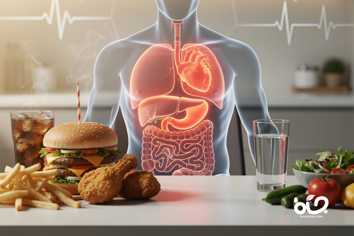 أضرار الوجبات السريعة اليومية على جسمك: ماذا يحدث بالضبط؟