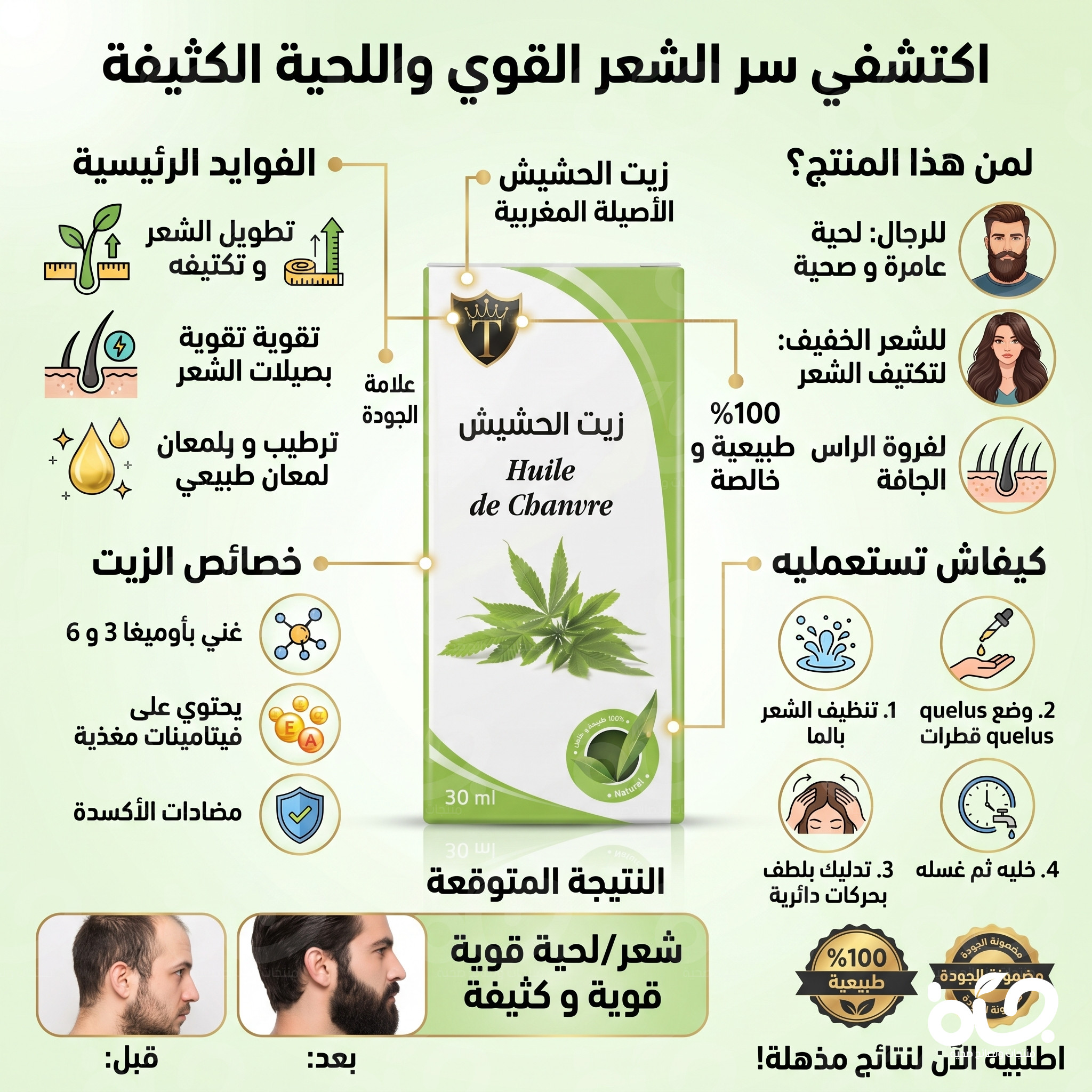 أفضل زيت الحشيش الأصلي للعناية بالشعر ومنع التساقط