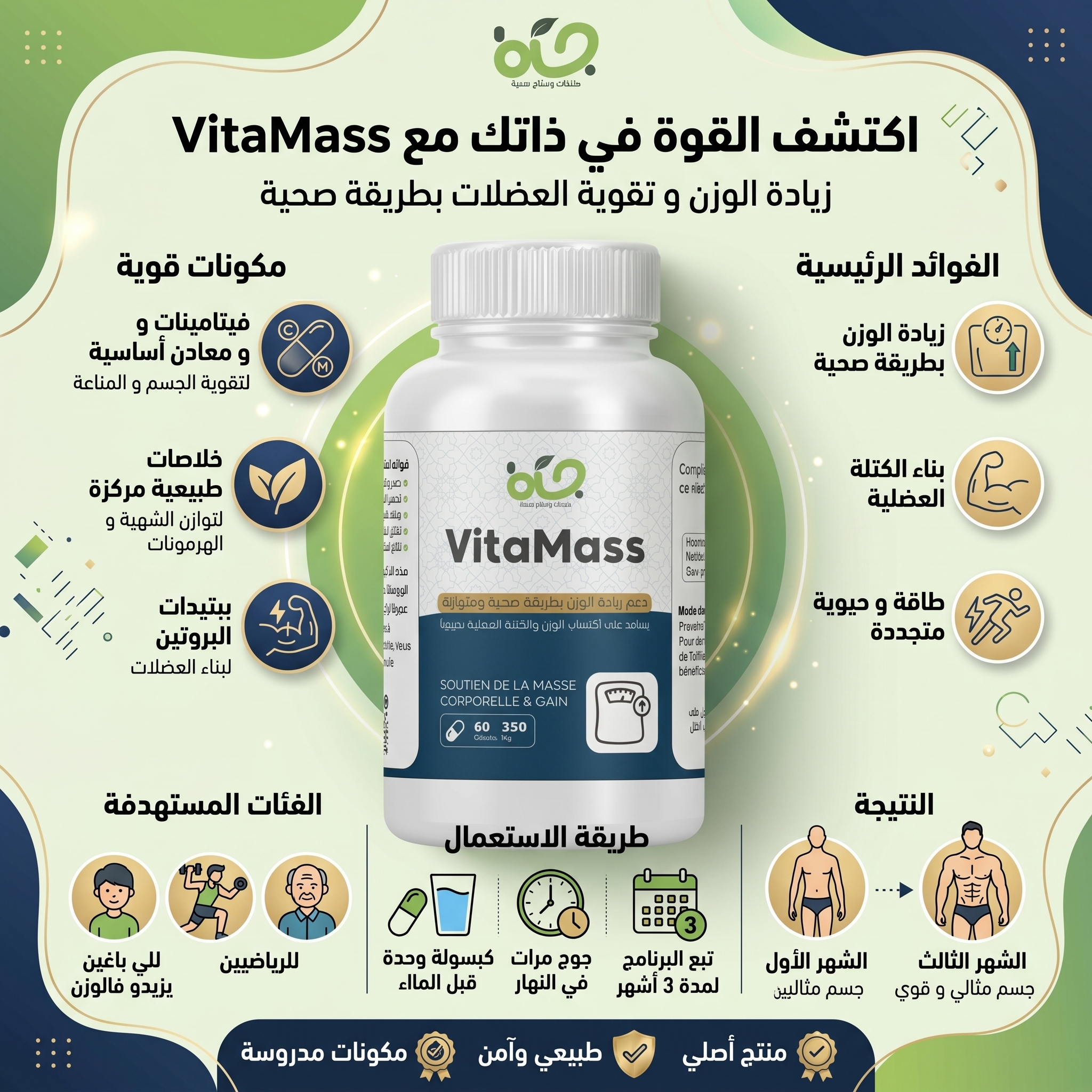 VitaMass – مكمل زيادة الوزن بطريقة صحية وطبيعية