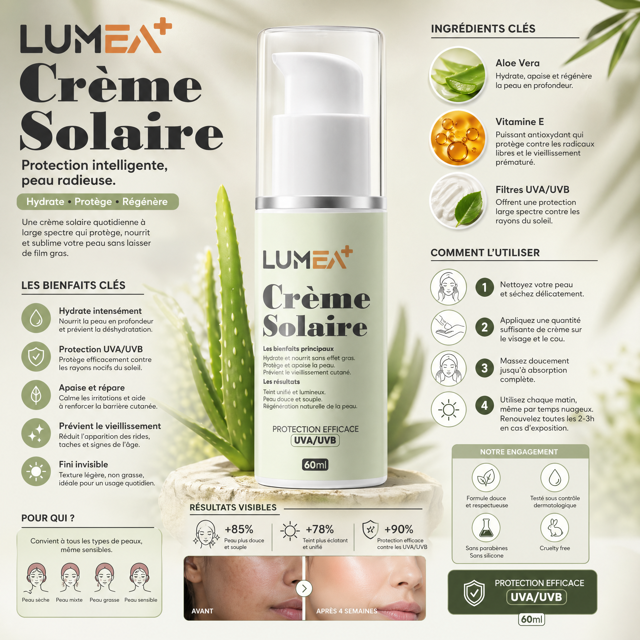 Écran Solaire – Crème solaire naturelle pour une peau saine et éclatante