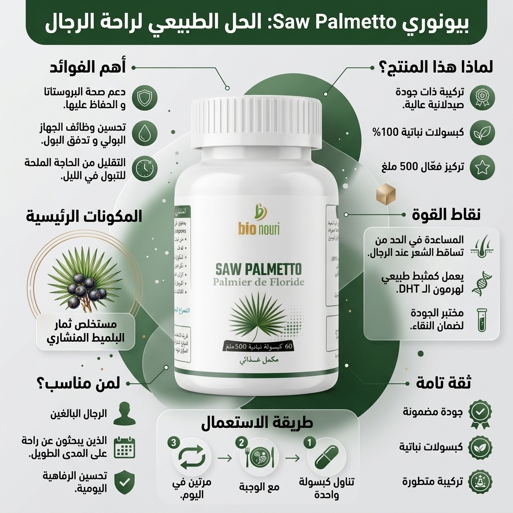 Saw Palmetto - الحل الطبيعي رقم 1 لدعم صحة البروستاتا