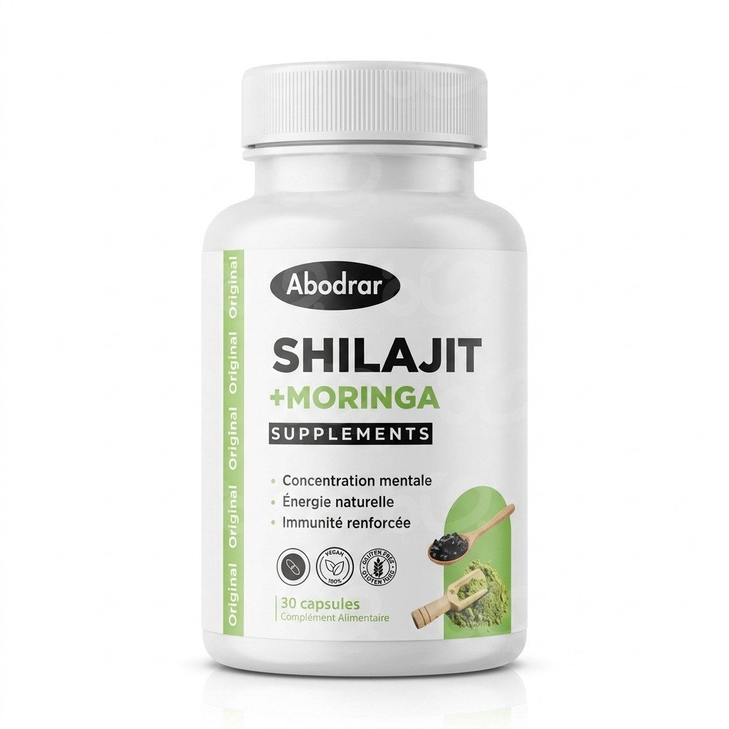 Shilajit + Moringa – Gélules Naturelles pour l'Énergie, la Concentration et l'Immunité