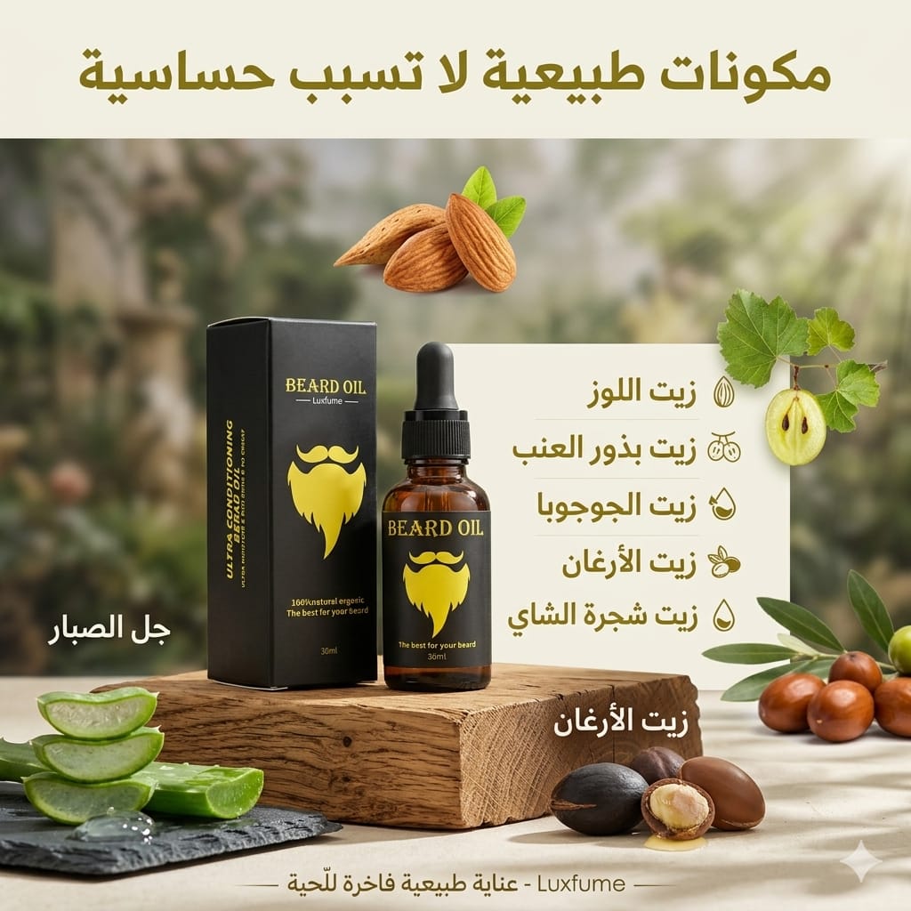 Beard Oil – Huile Naturelle pour Barbe, Nutrition et Hydratation
